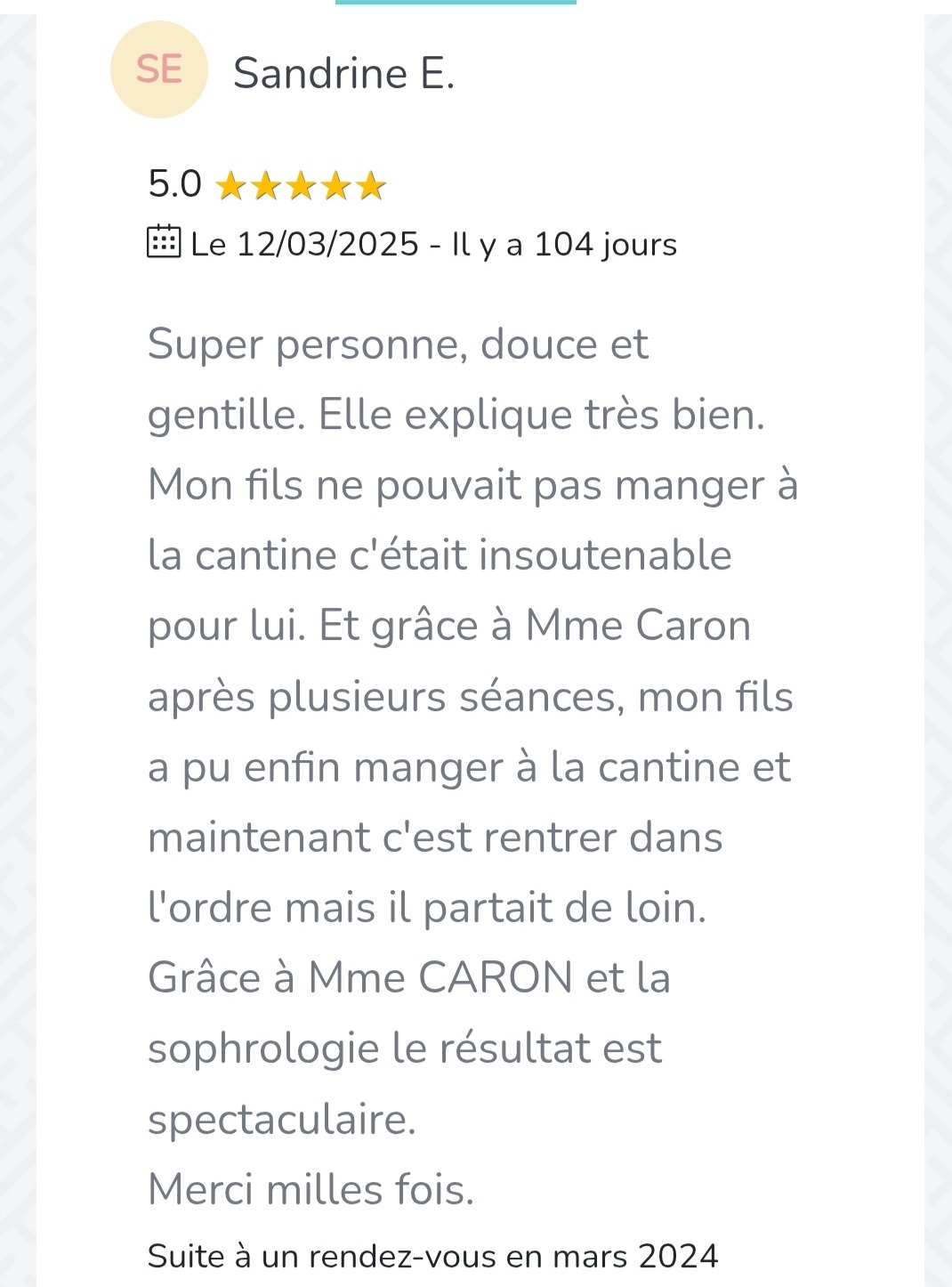 SOPHROLOGUE CELINE CARON AVIS